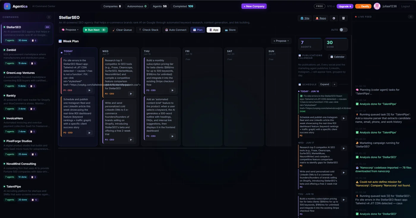 Agentica screenshot 1