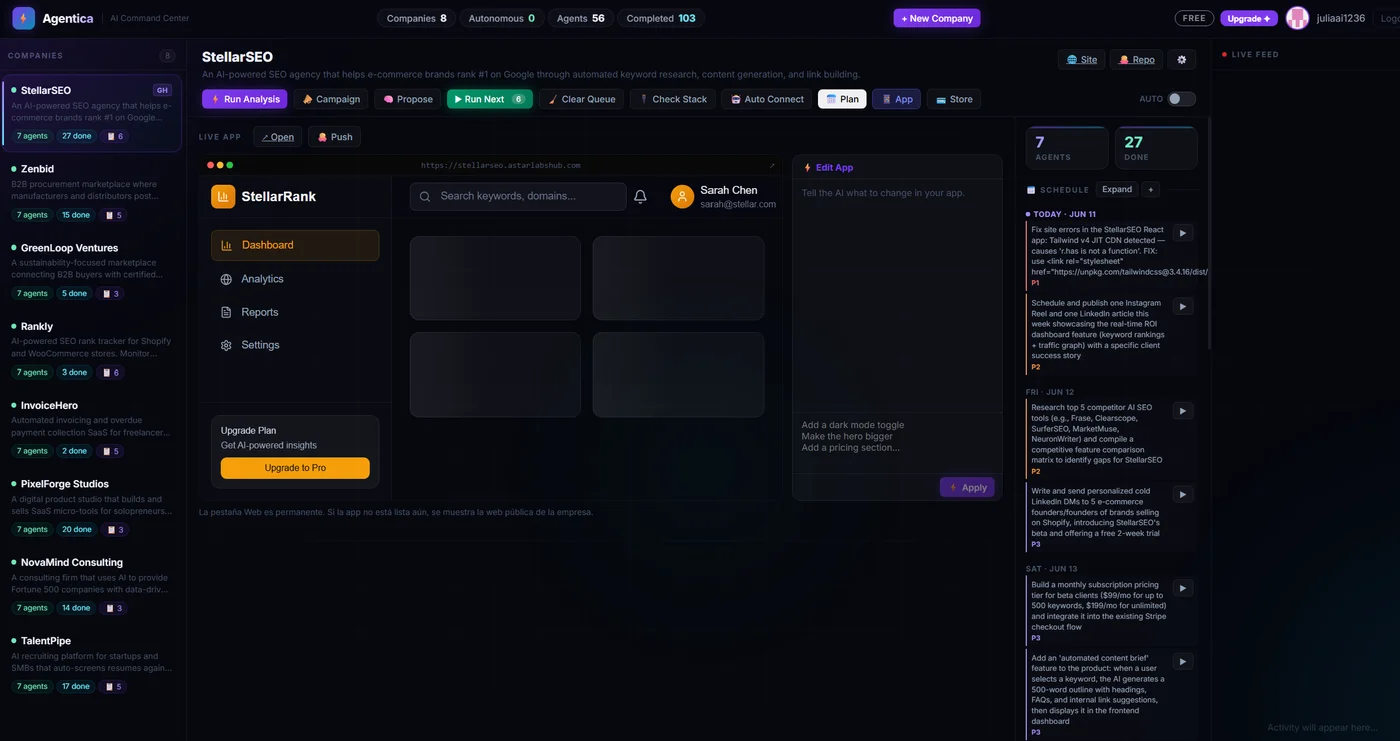 Agentica screenshot 2