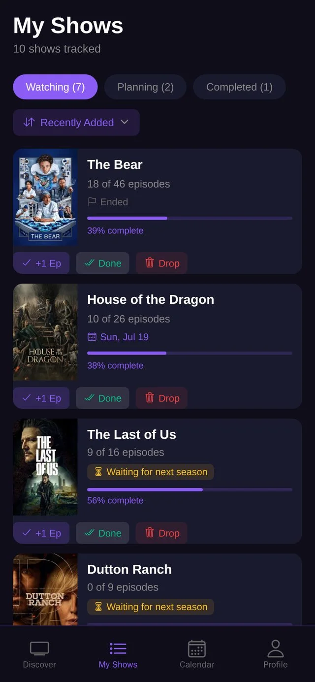Chill List Tv Tracking screenshot 2